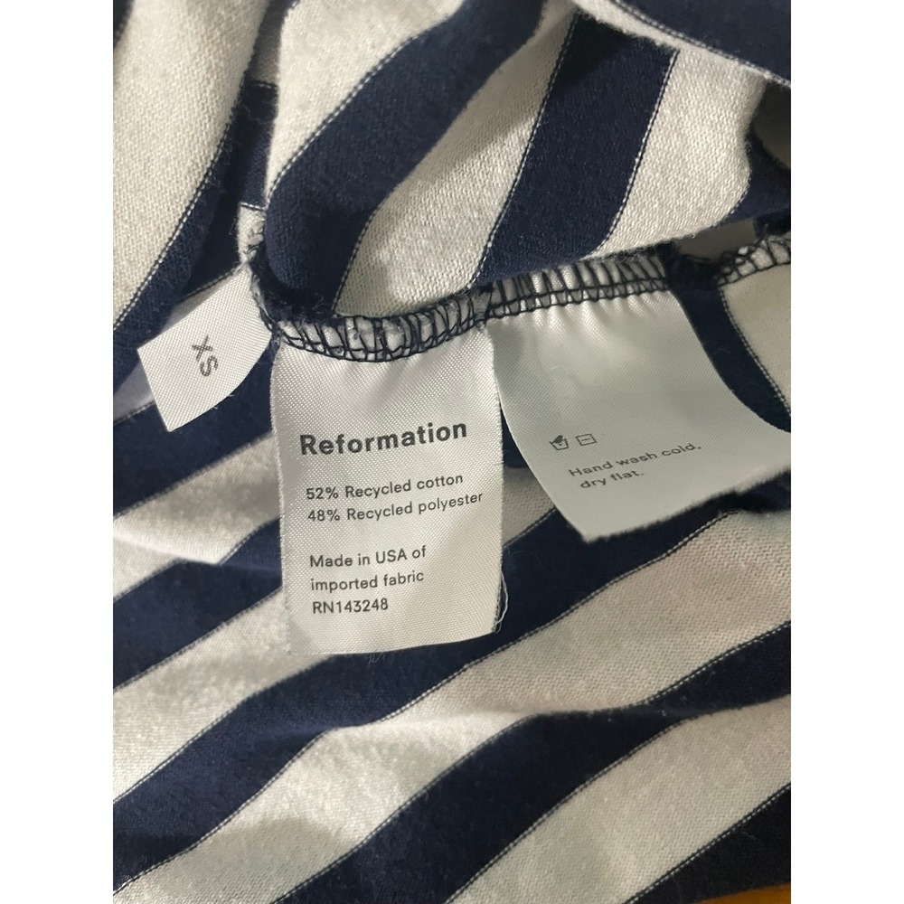 Reformation Striped Long‎ Sleeve Top XS Navy Blue, XS - Picture 4 of 4